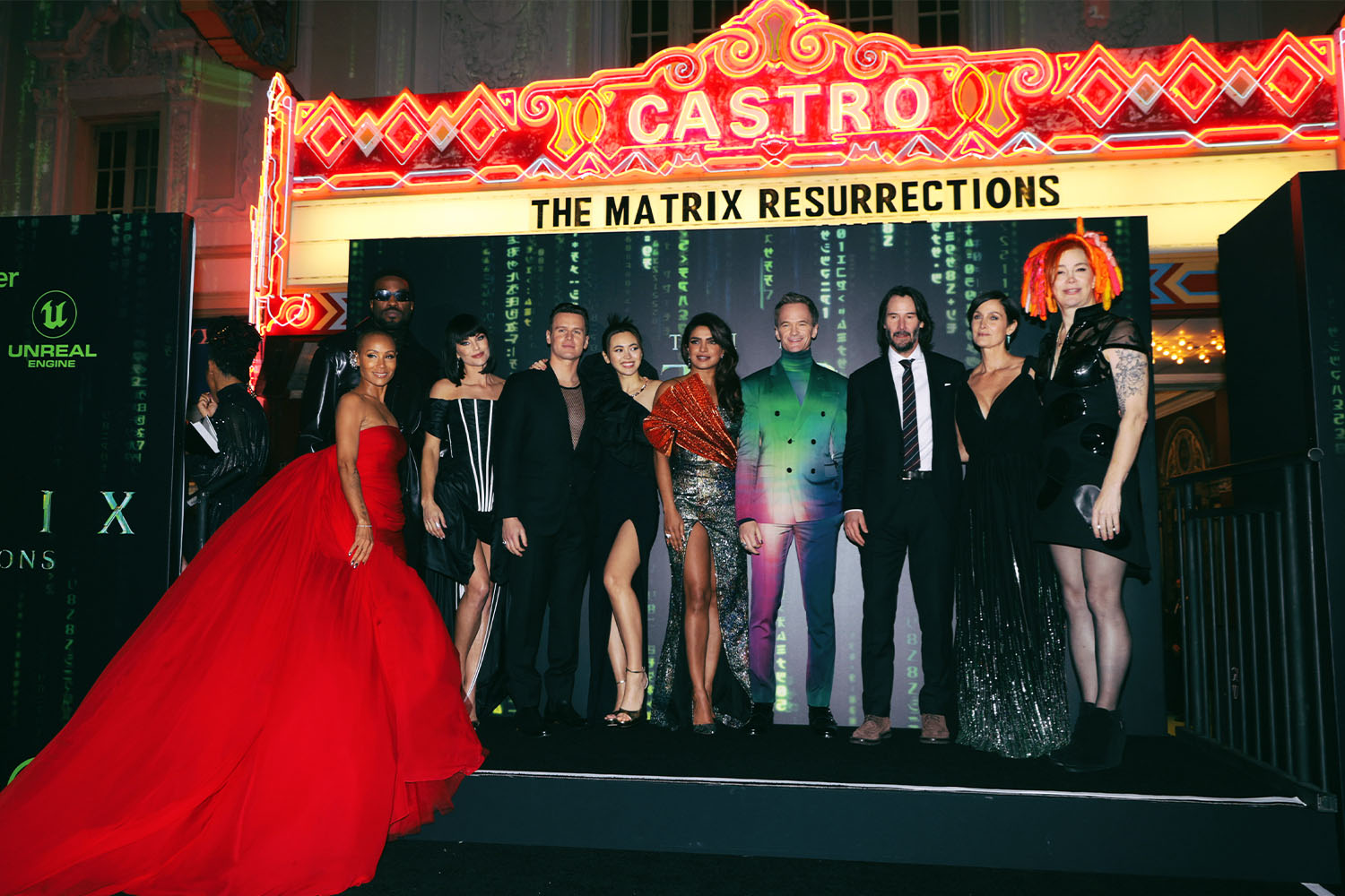 Cast of The Matrix: Resurrection at a premiere for the film