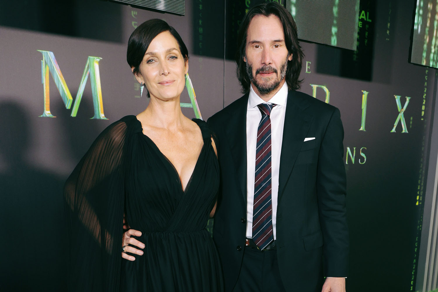 Actors Carrie-Anne Moss and Keanu Reeves