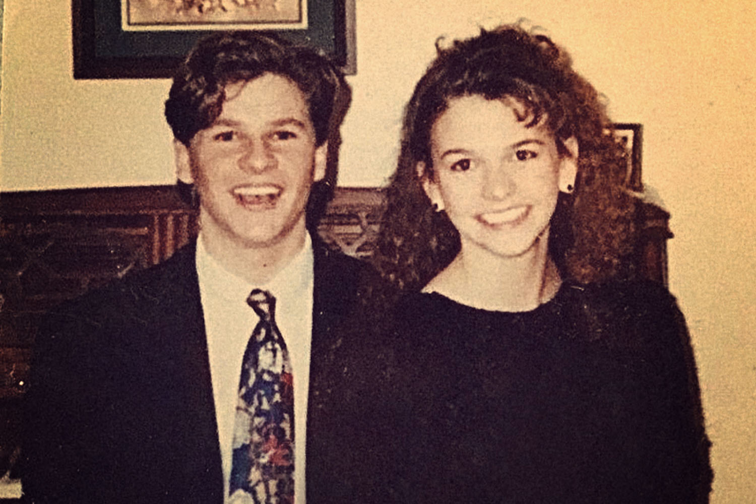 David Burtka and young girl in a picture from 1990