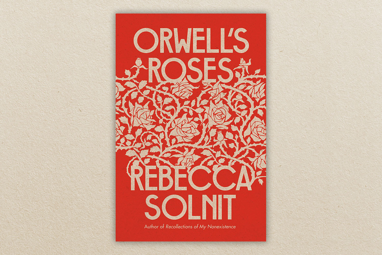 Orwell's Roses book on beige background