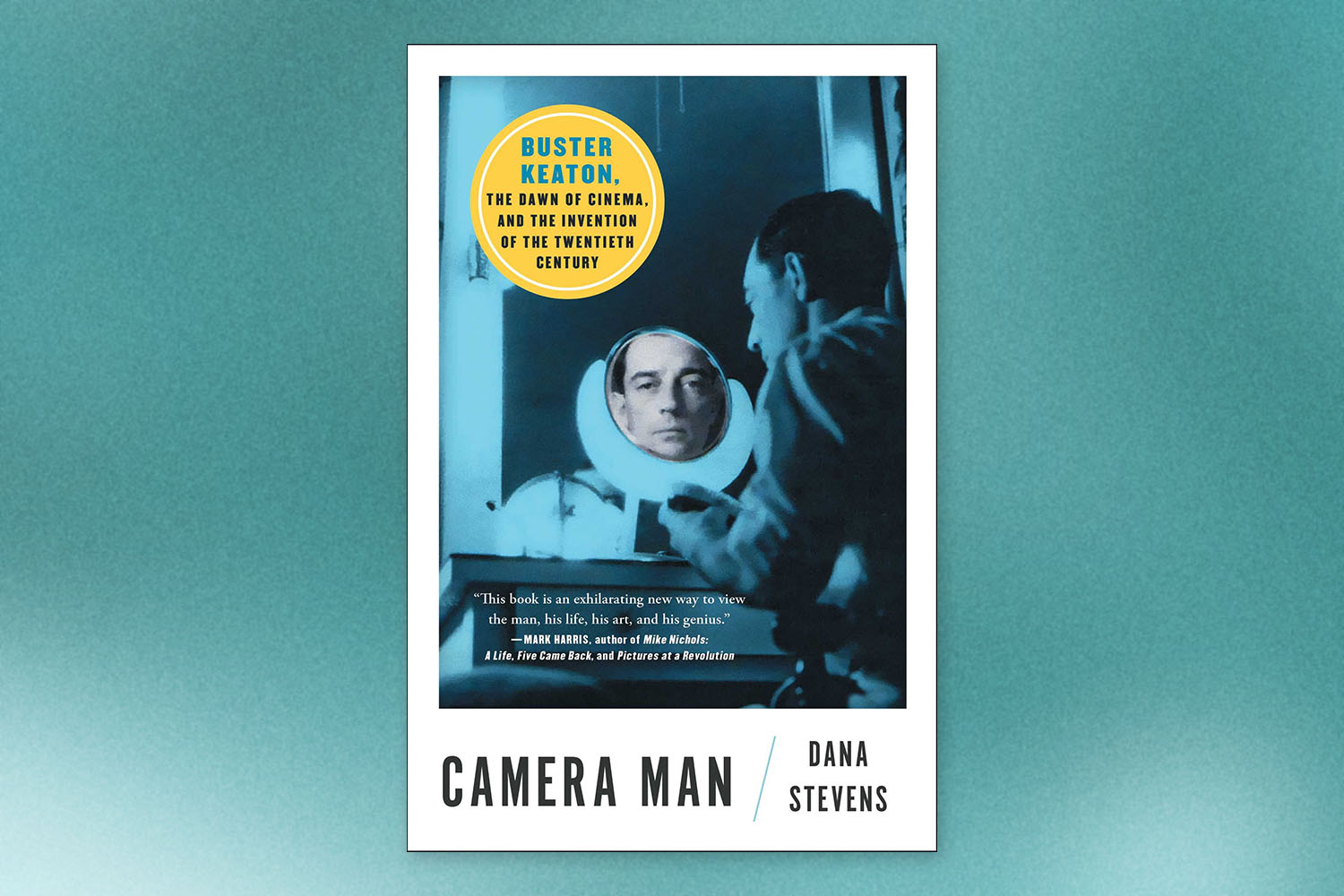 Camera Man book on blue background