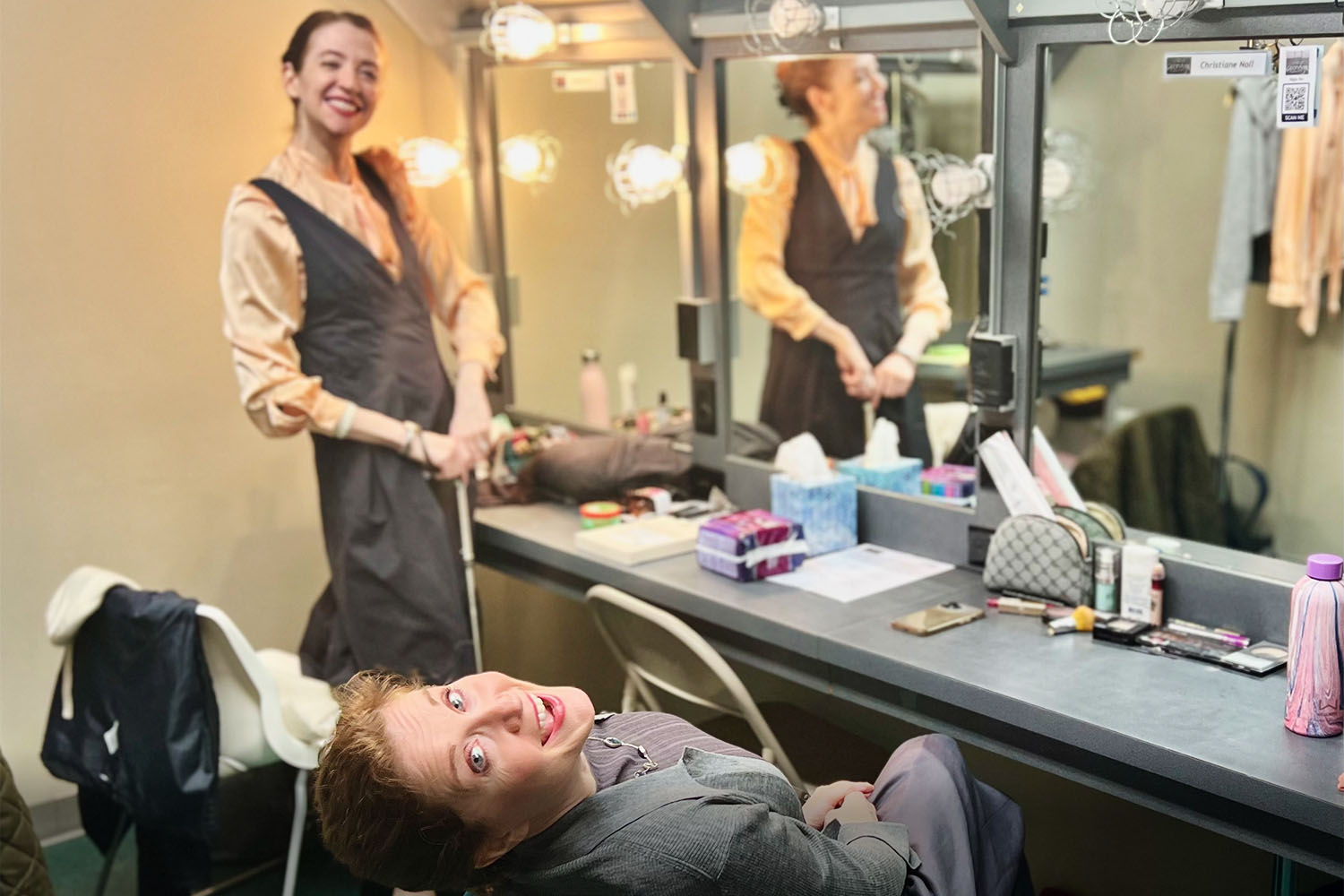 My brilliant co-stars, Christiane Noll (seated) and Carey Cox before our first dress rehearsal