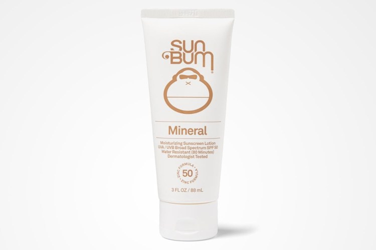 Sun Bum Mineral Sunscreen Lotion SPF 50 on a white backgrounf