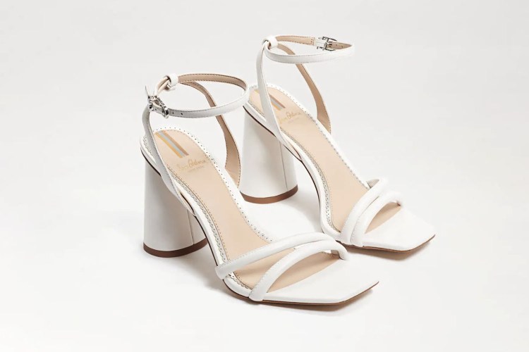 White Sam Edelman Strappy Kia Block Heel Sandal