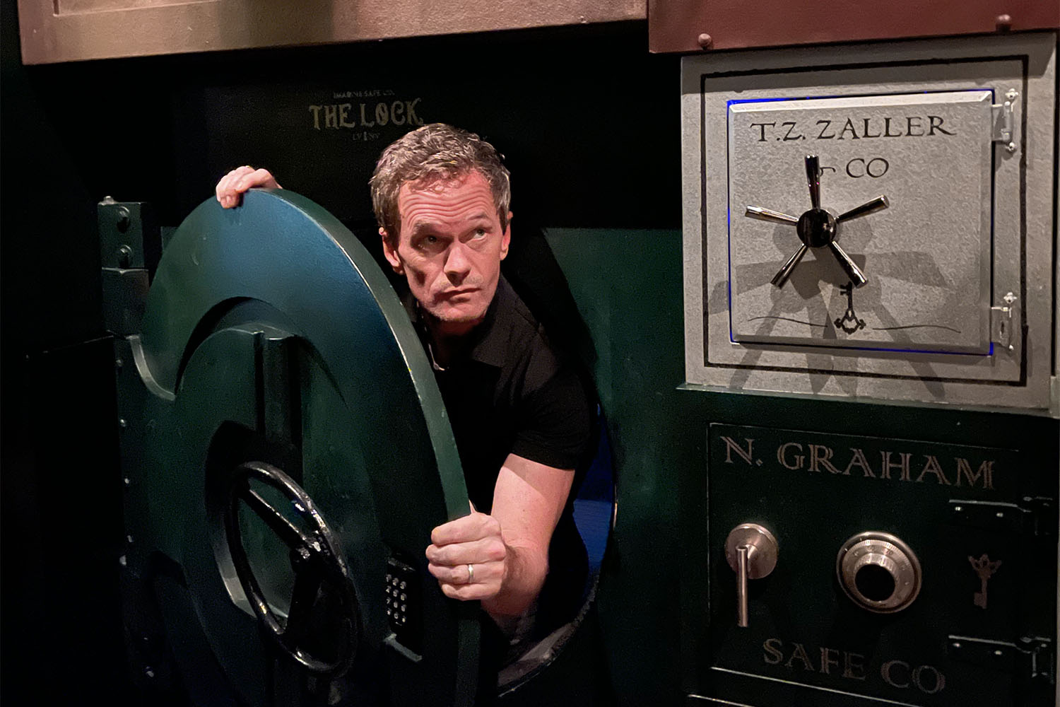 neil patrick harris busting out of a safe