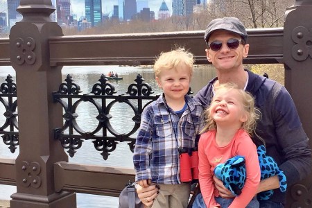 Neil Patrick Harris with his kids in New York City