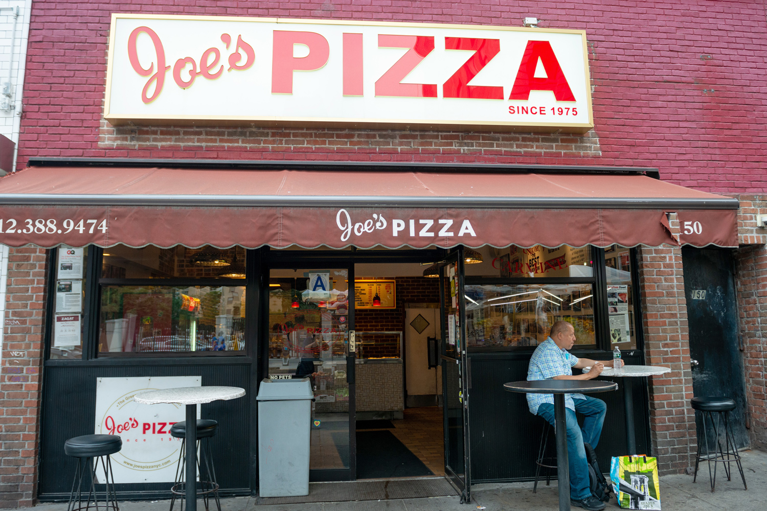 Storefront of Joe's Pizza in New York City