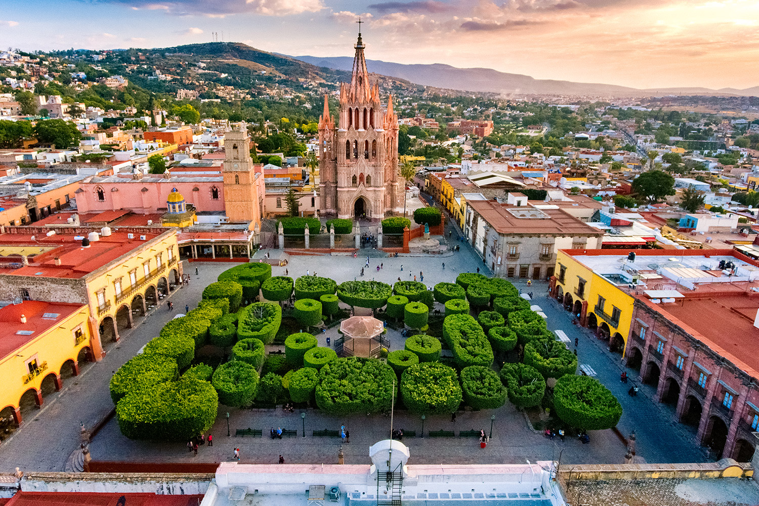 View of town square in San Miguel de Allende Mexico