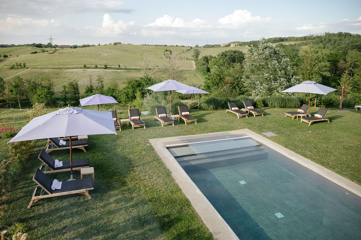 pool in scenic backyard in italy