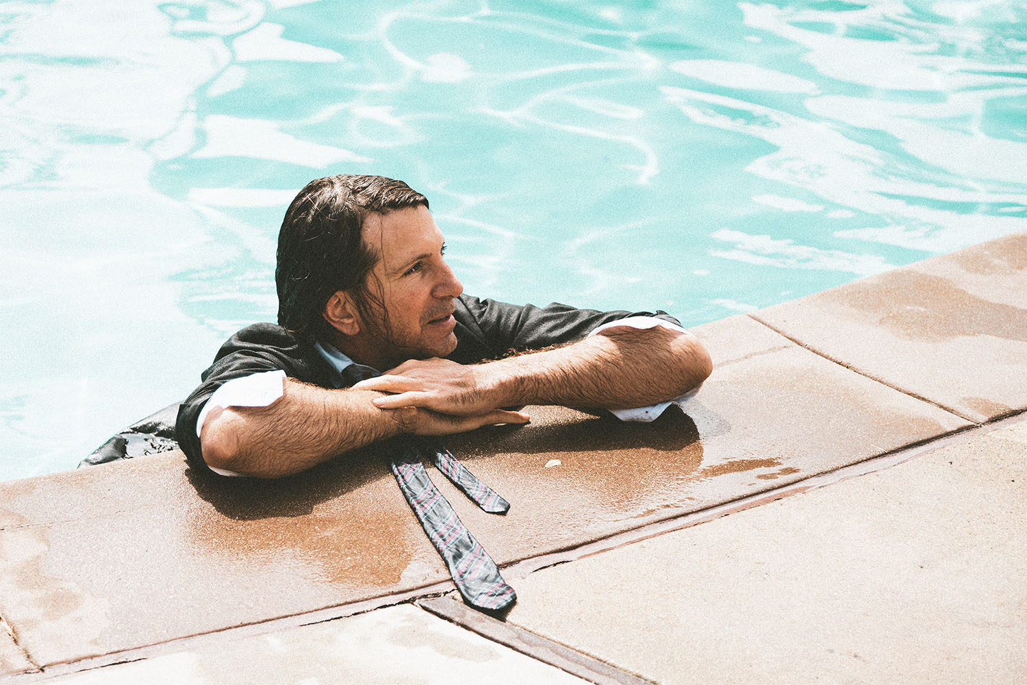 Poolside in a pool.