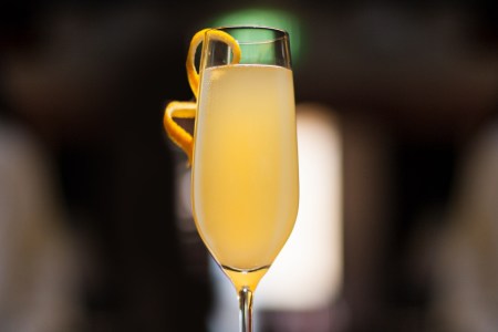French 75 in champagne glass