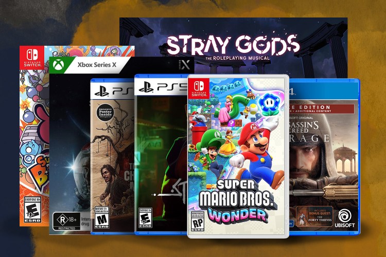 Video games on blue gold background