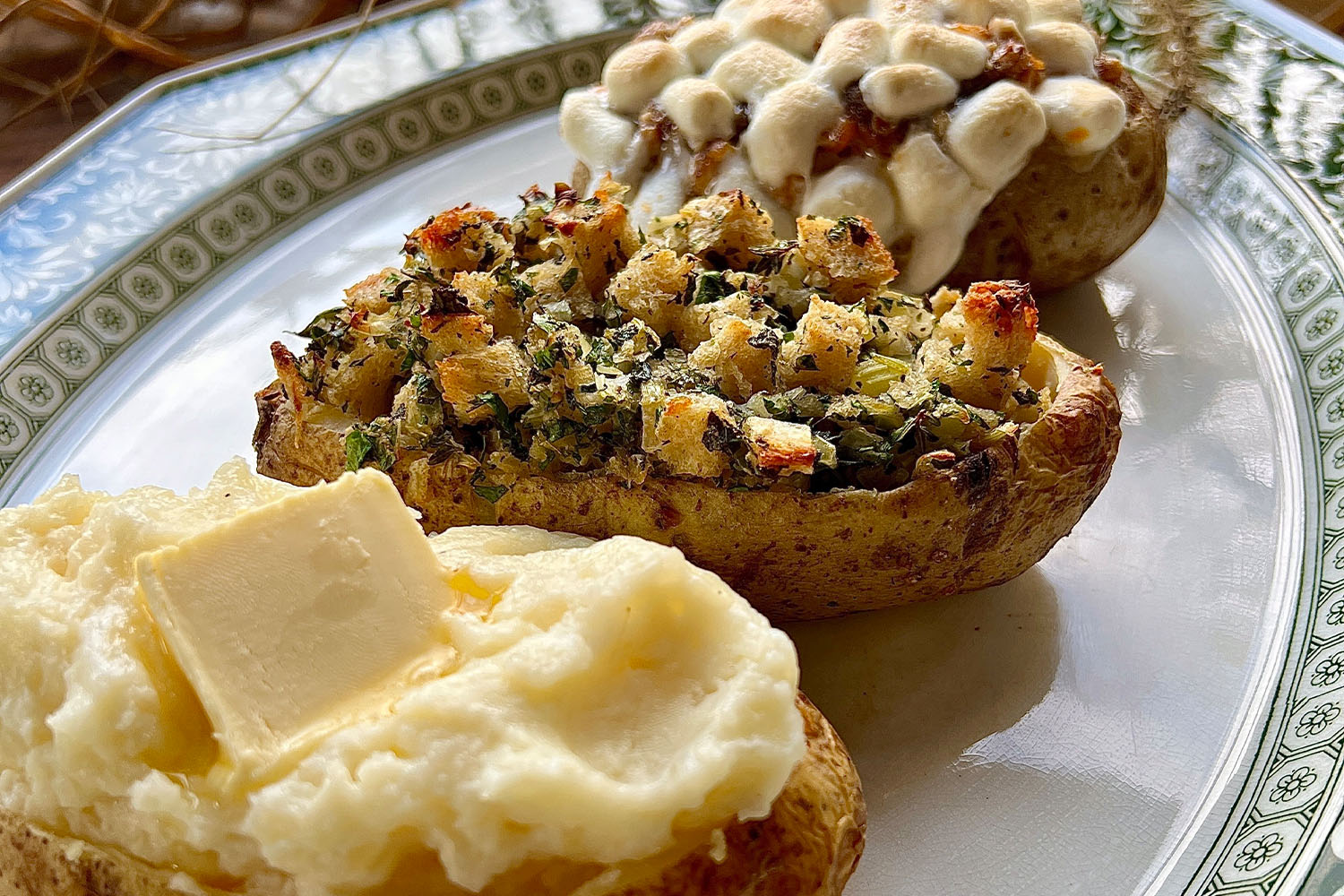 Three kinds of potatoes in potato shells