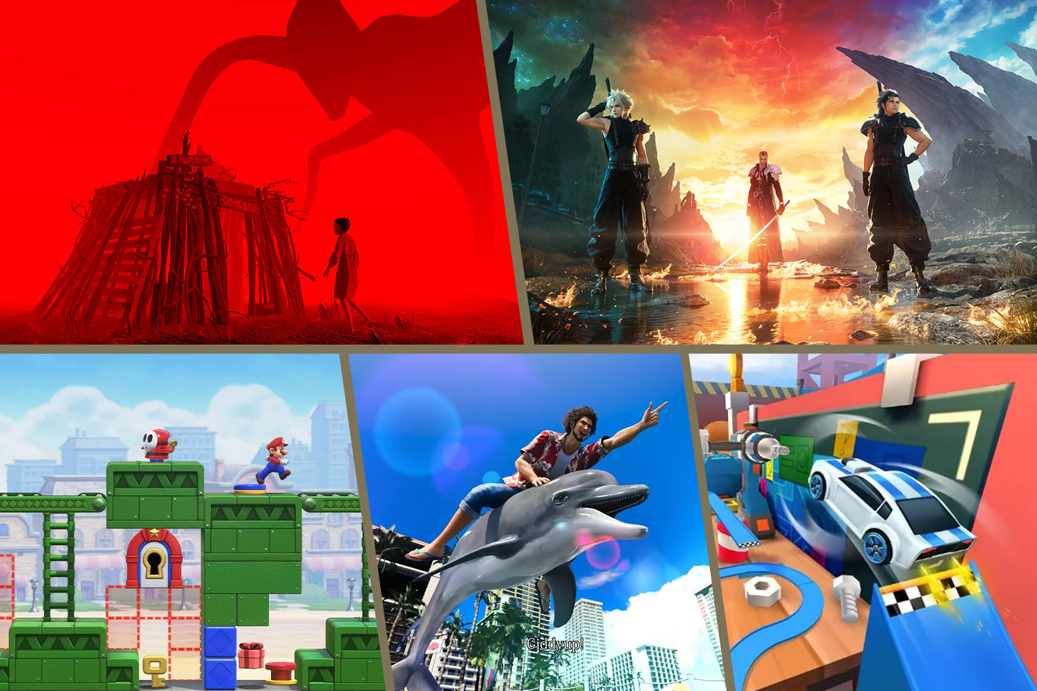 Collage of video games and VR games