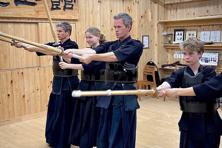 The deadly serious look (double entendre intended!) on Gideon’s face has me a bit concerned that he enjoyed our samurai class a bit too much